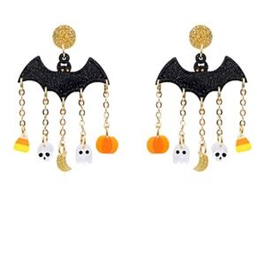 Bat & Fringe Ghost Earrings